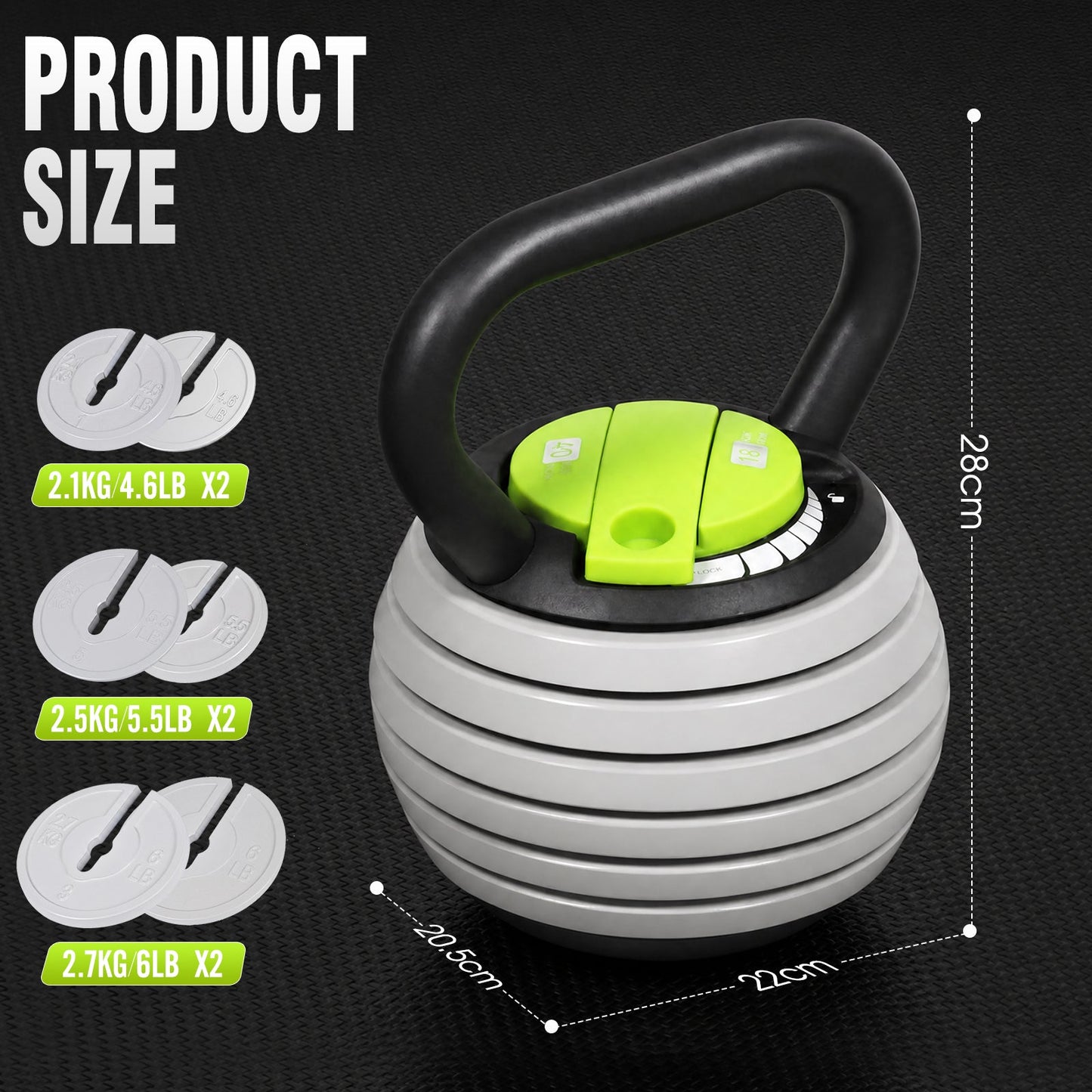 Advwin Adjustable Kettlebell Weight Set for Home Gym