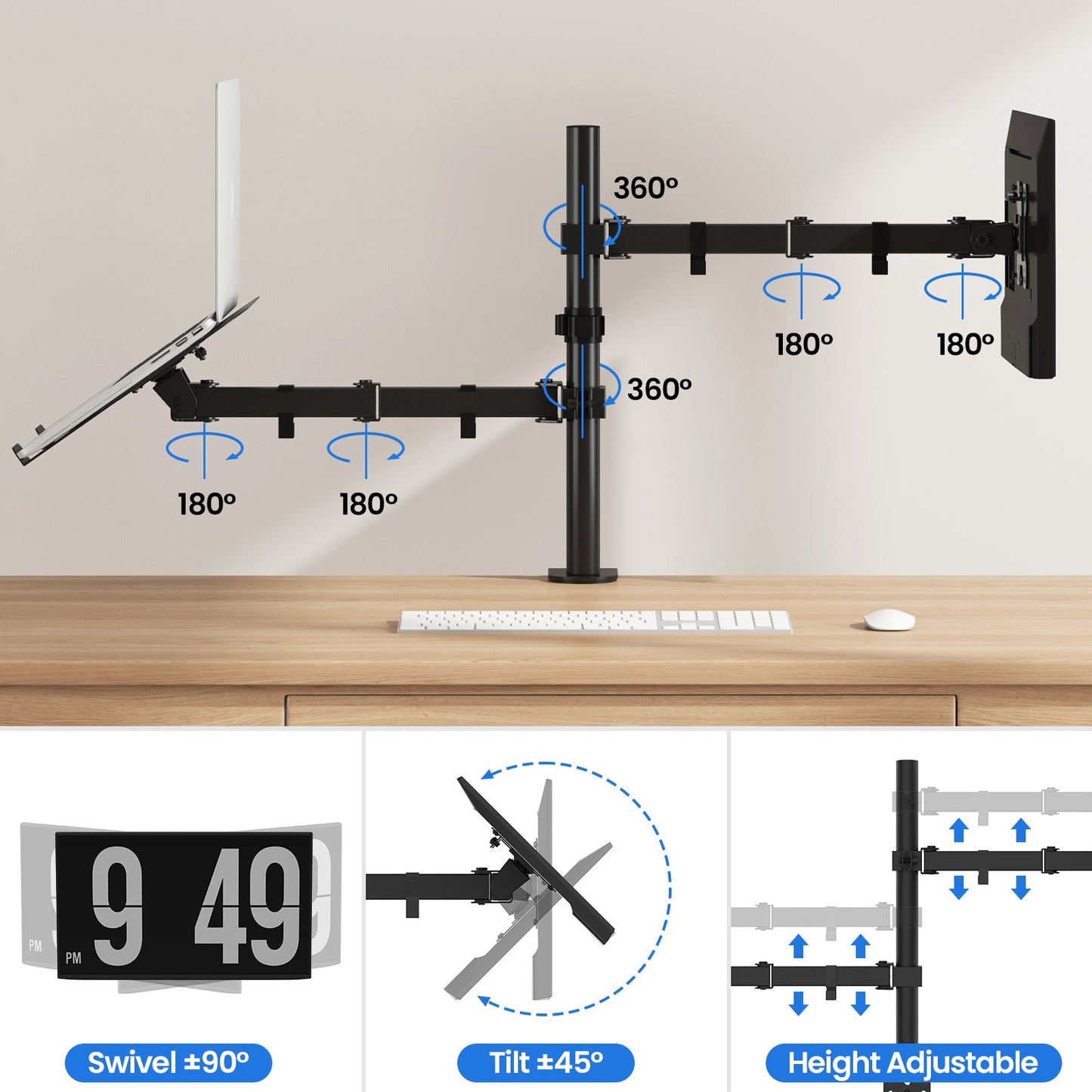 Advwin Height Adjustable Monitor and Laptop Stand