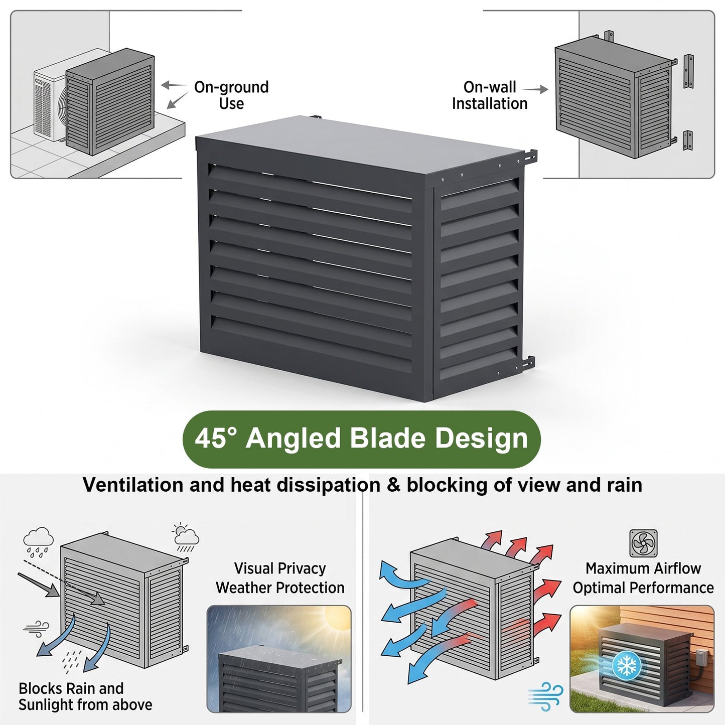 Advwin Metal Outdoor AC Cover 95.5×48.5×80cm
