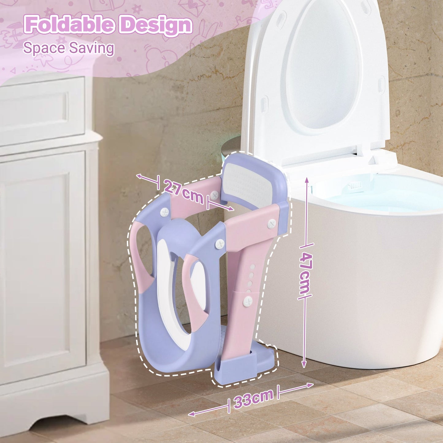 Advwin Foldable 2-in-1 Toddler Potty Training Seat