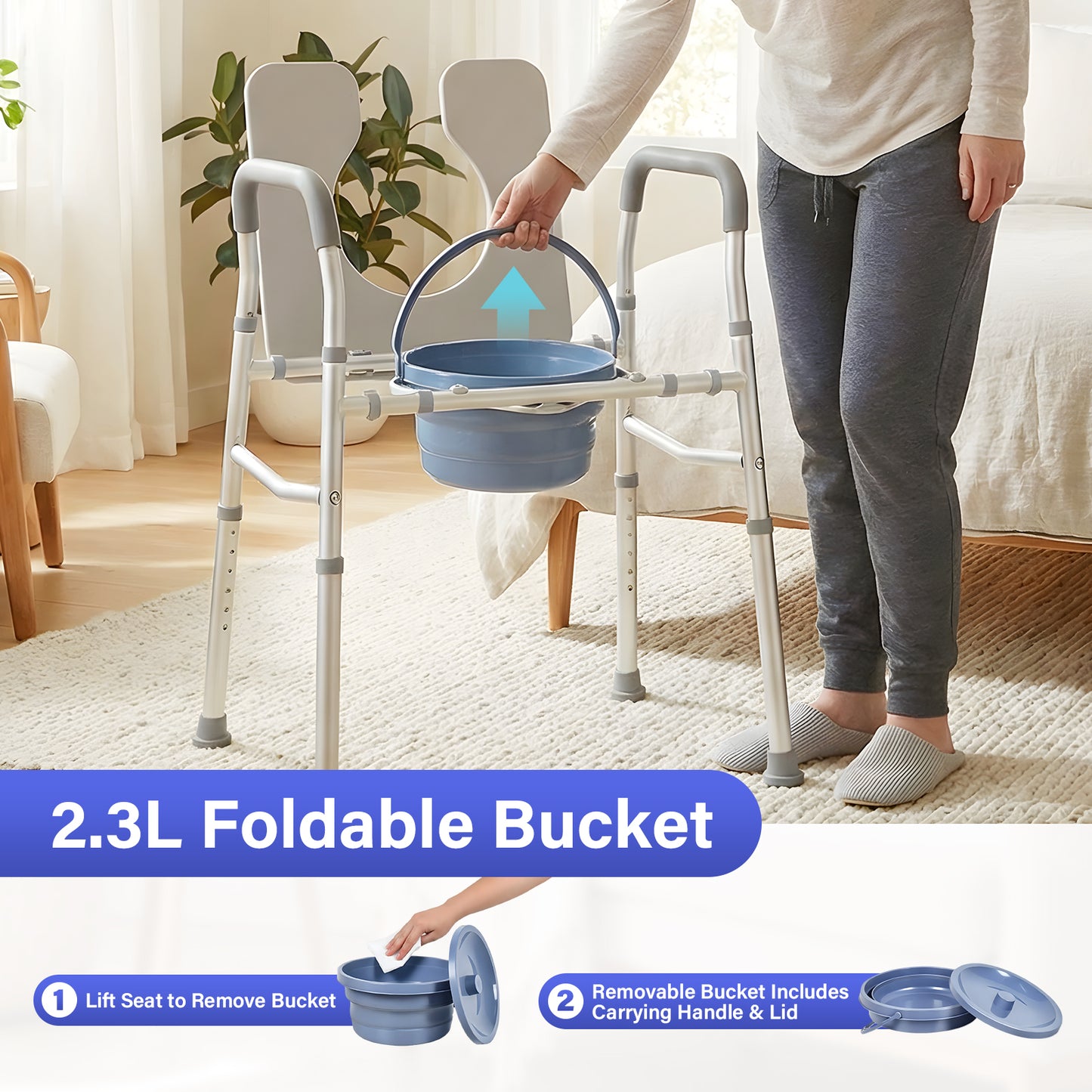 Advwin 6-Level Toilet Seat Height Adjustable for Elderly