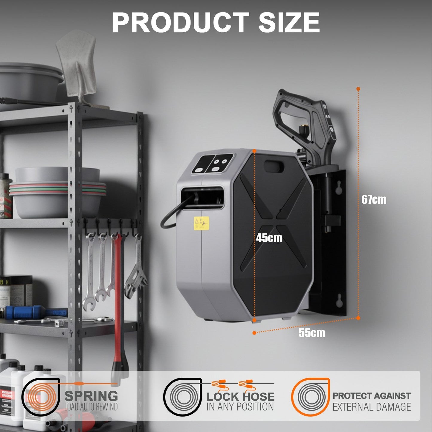 Advwin Wall Pressure Washer 4600PSI 30M Retractable Hose