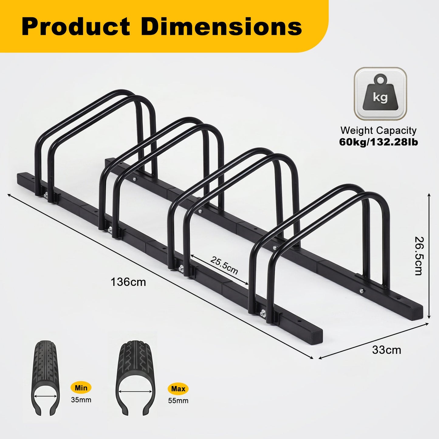 Advwin 4 Bike Floor Stand for 20-29" Bikes