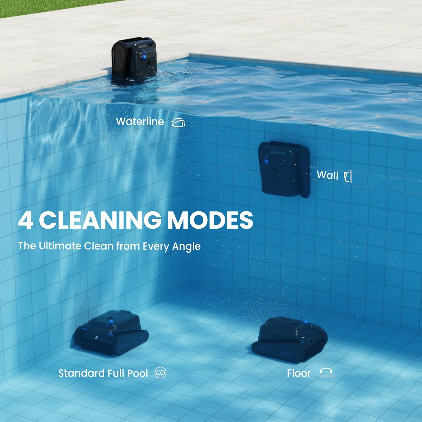 Advwin Cordless Robotic Pool Cleaner w/ Wall Climbing