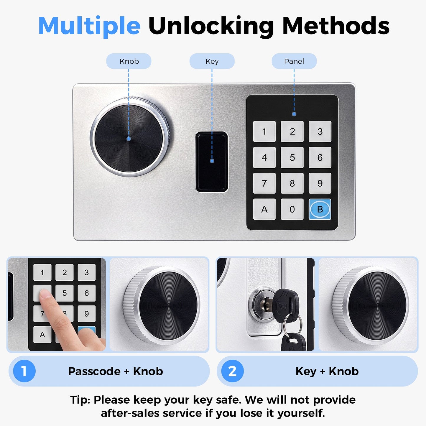 Advwin 7.2L Digital Safe Box with Keypad & Keys