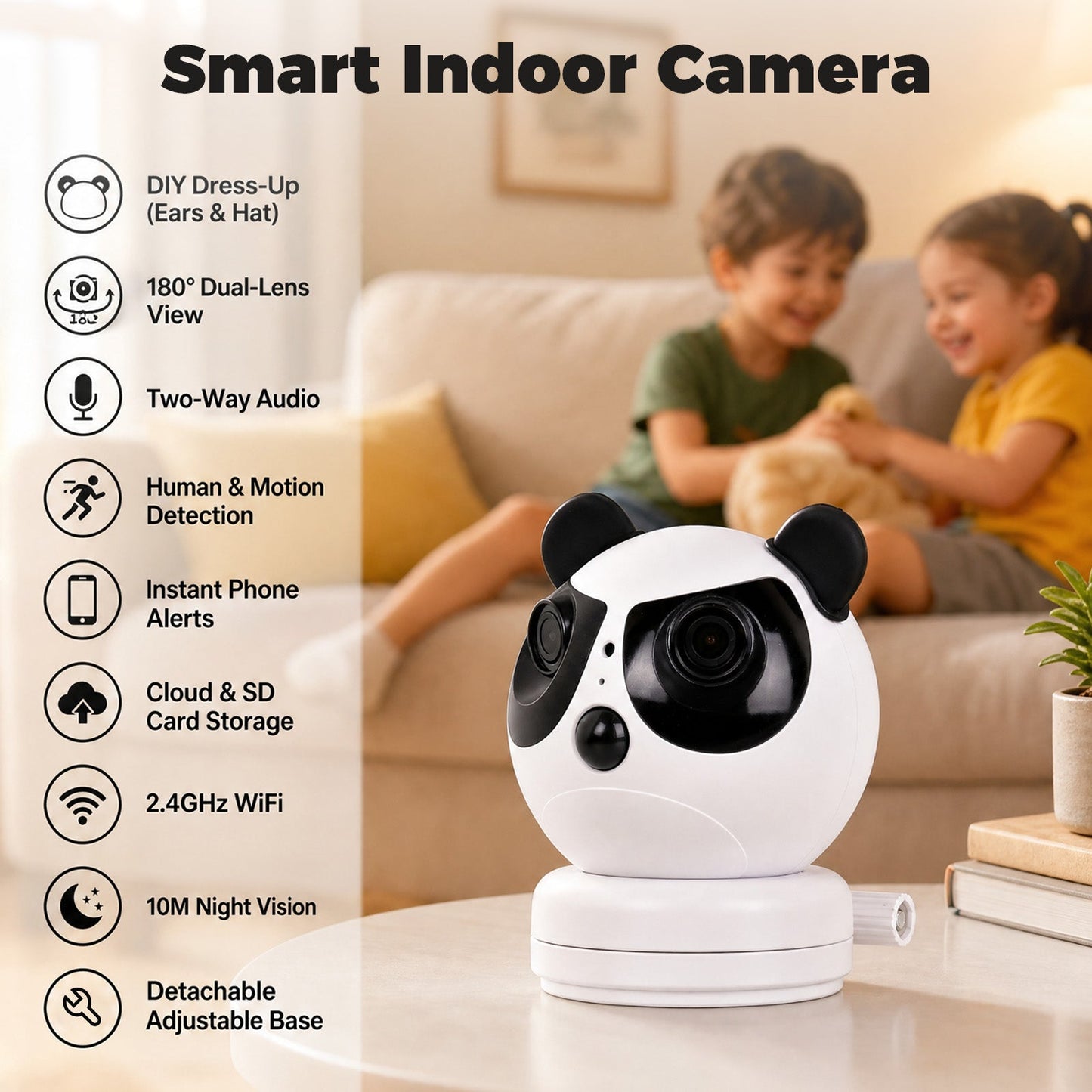 Advwin 180° Dual-Lens Baby Monitor with Night Vision
