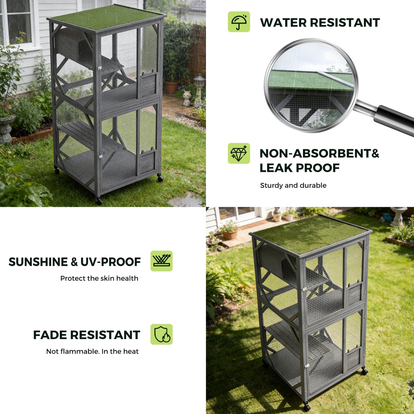 Advwin 4 Tiers Catio Outdoor Cat Enclosure