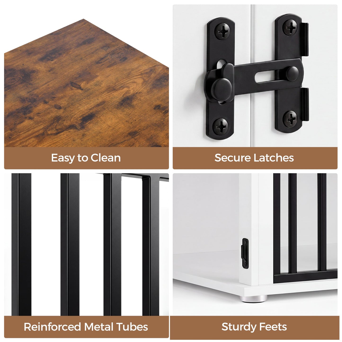 Advwin Dog Crate Furniture End Table with 3 Doors