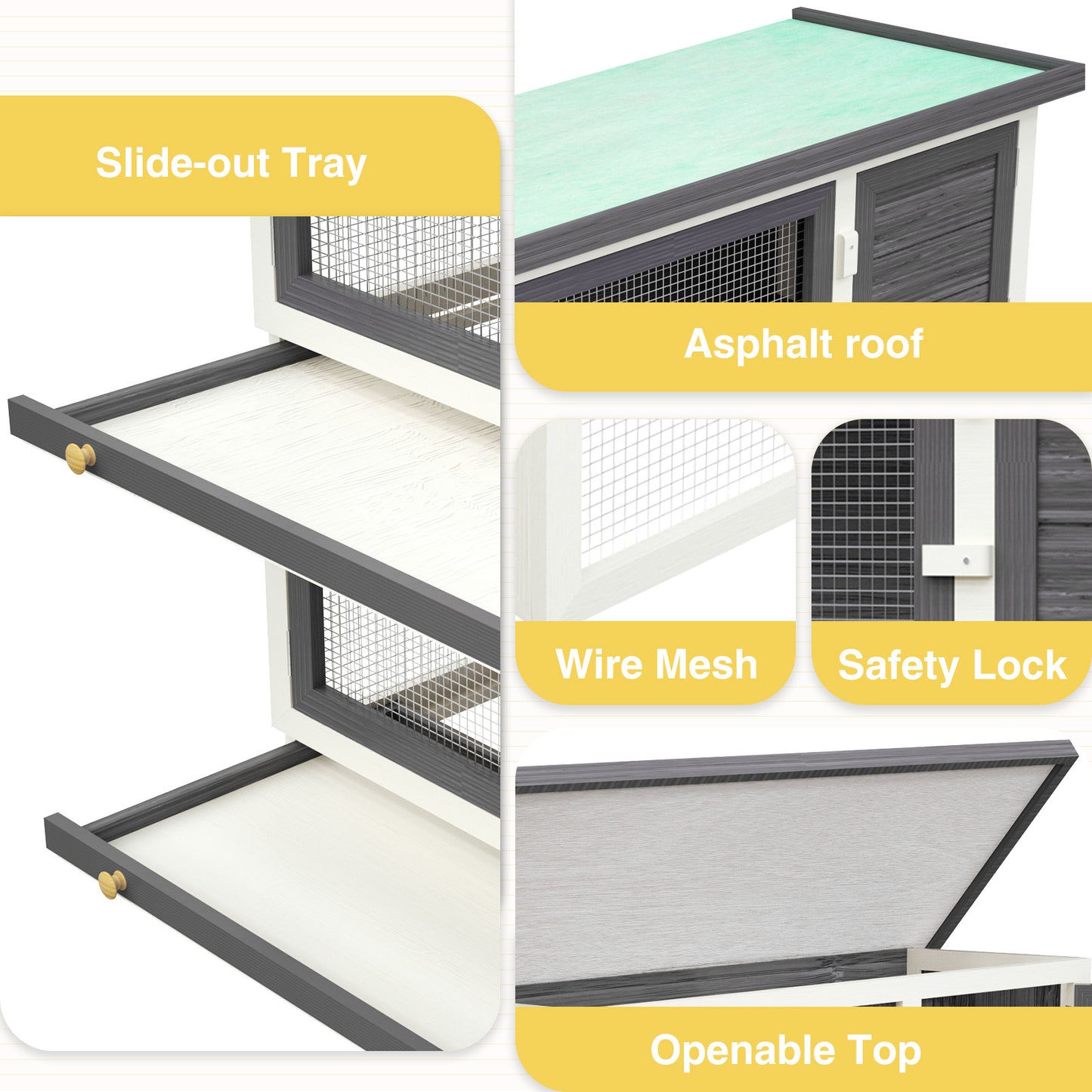 Advwin Wooden Pet Hutch Rabbit Cage House