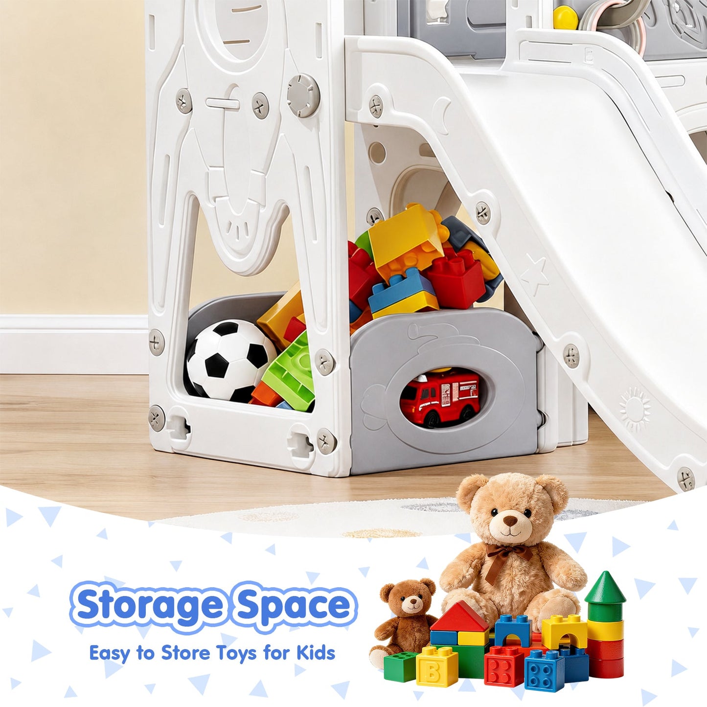 Advwin 9 in 1 L-Shaped Toddler Slide Playset