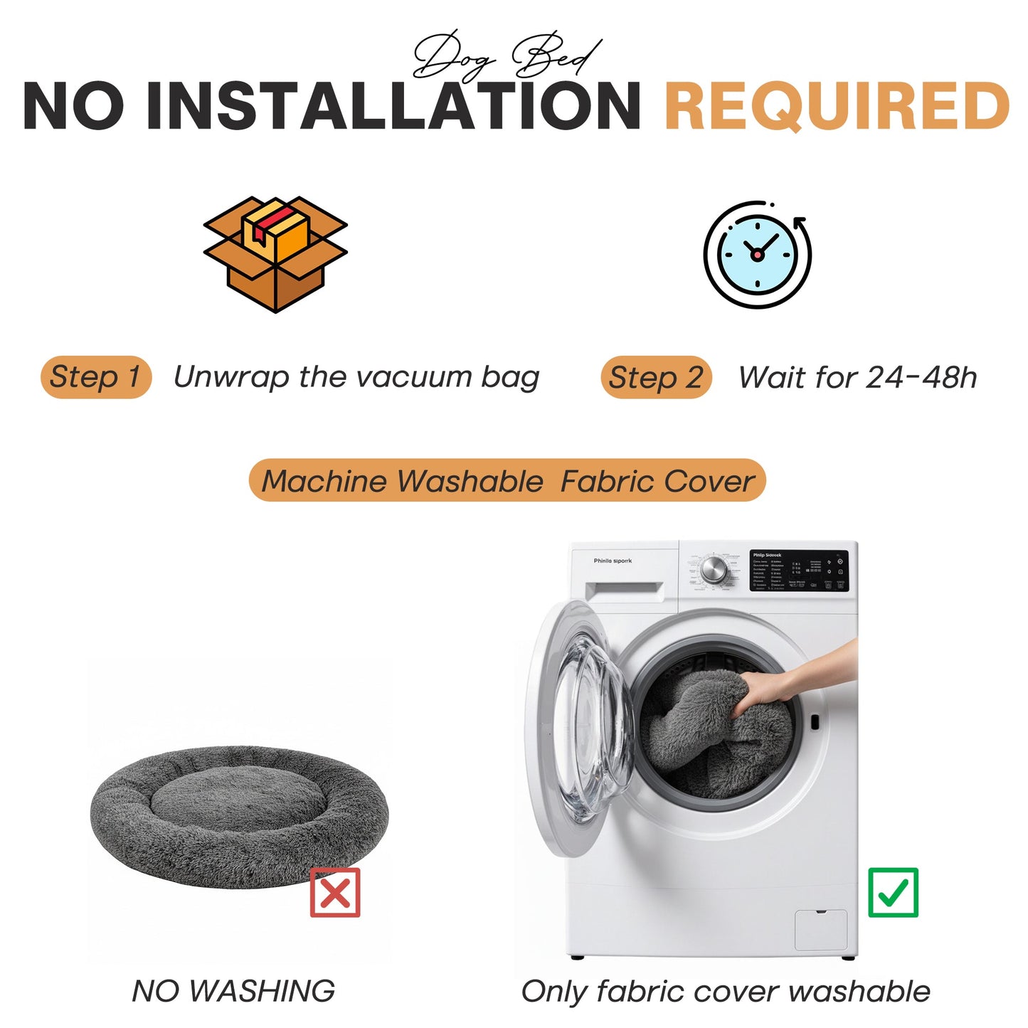 Advwin Human-Size Dog Bed 168x152x20.5cm Fits Adult and Pet