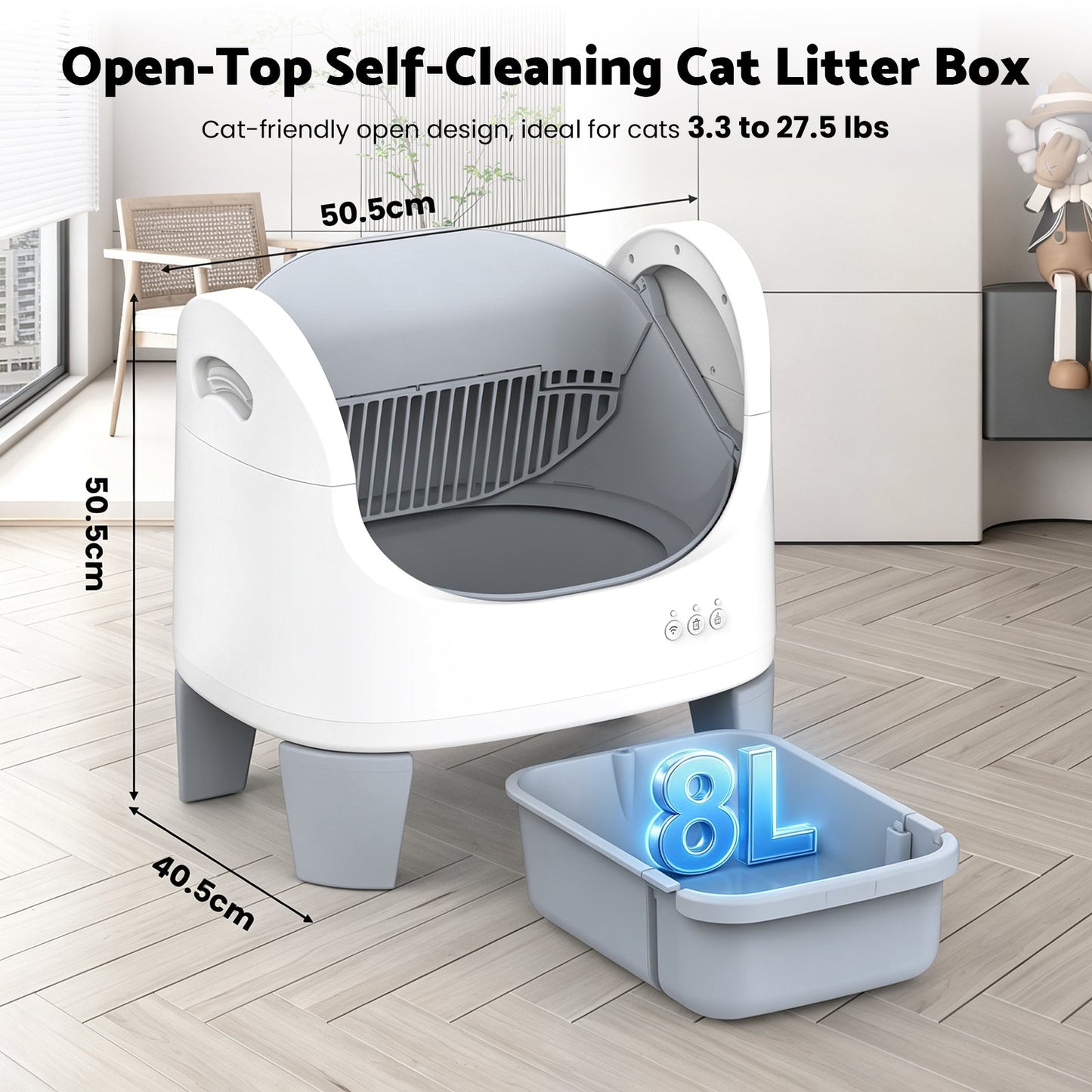 Advwin Self Cleaning Cat Litter Box w/ App Control