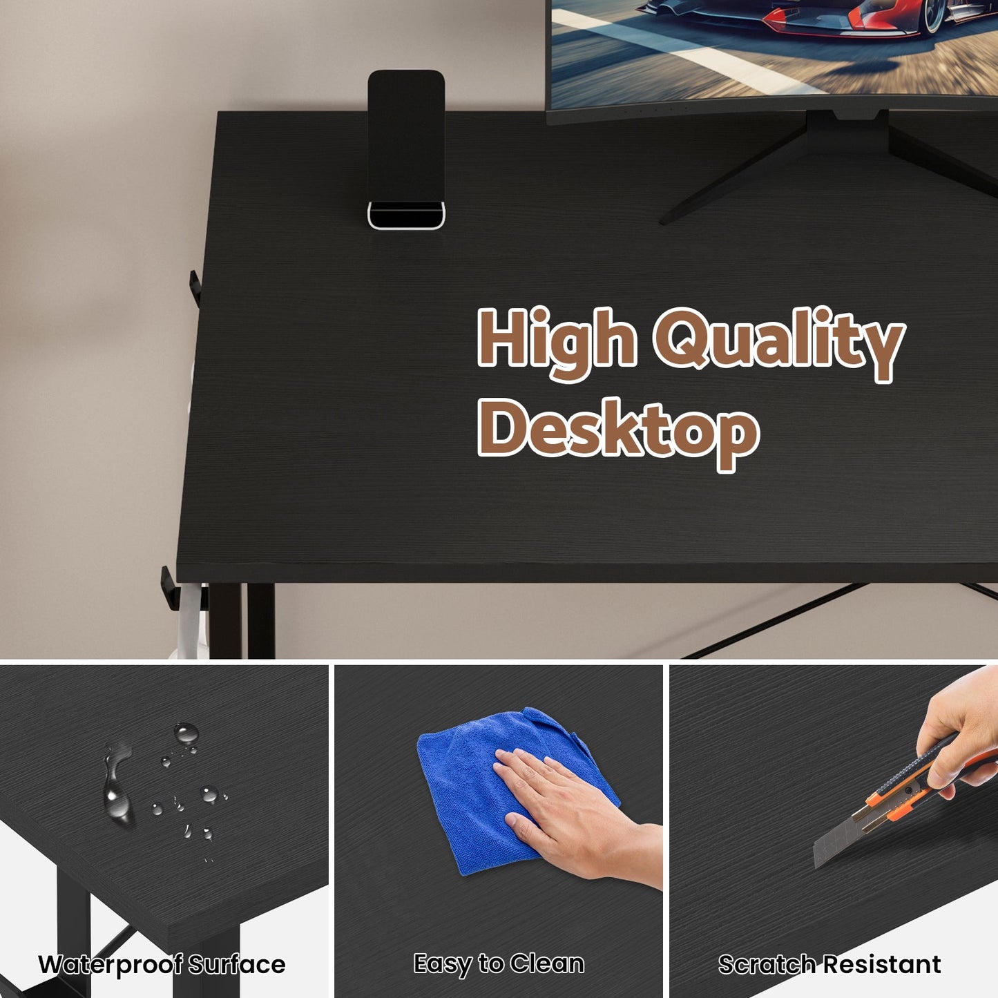 Advwin 110cm L Shaped Computer Desk
