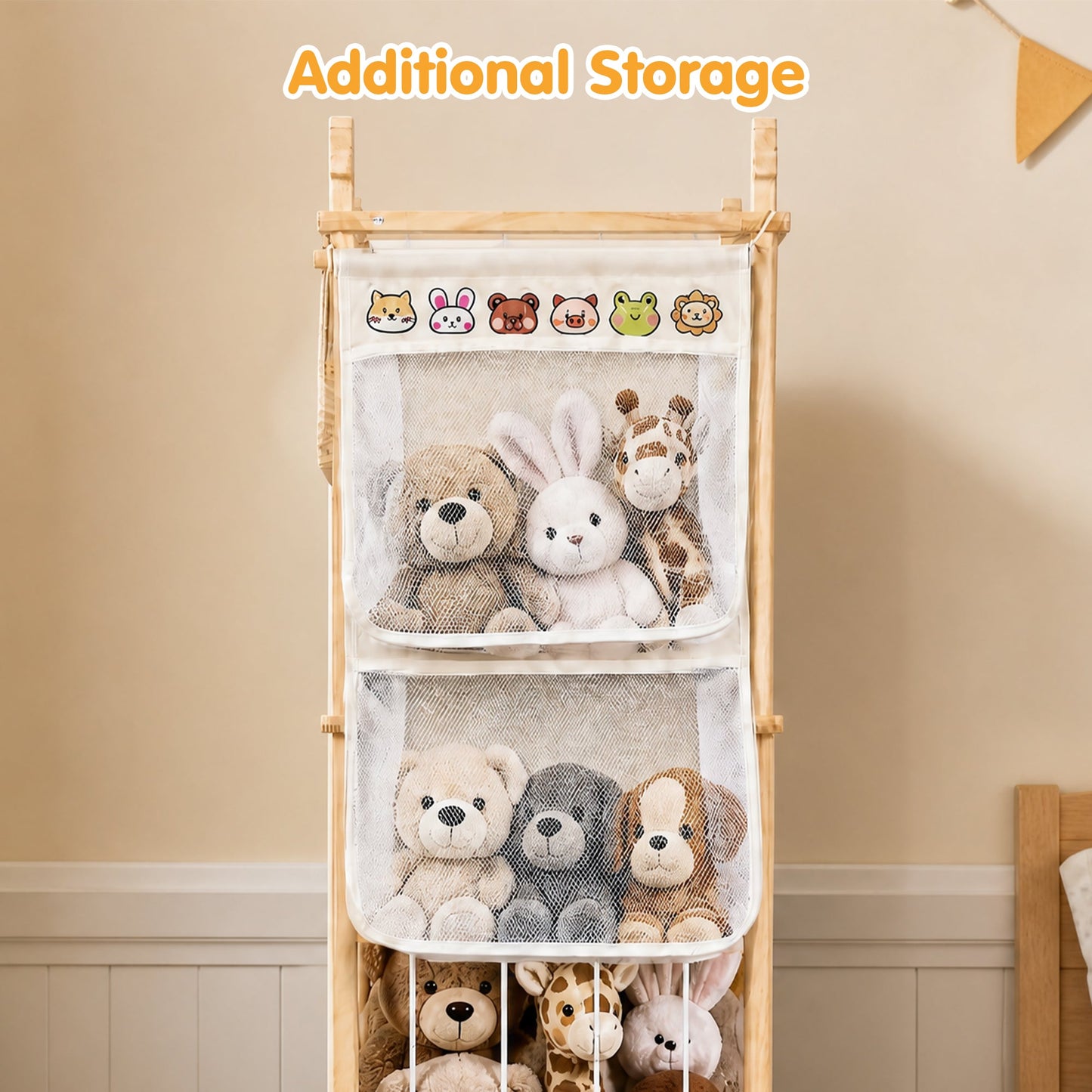 Advwin 142cm Tall Stuffed Animal Storage Organizer