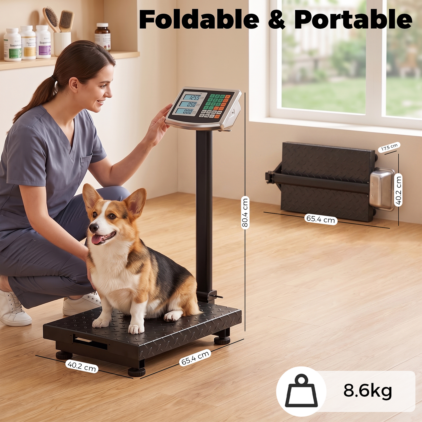Advwin 300KG Heavy Duty Foldable Digital Platform Scale