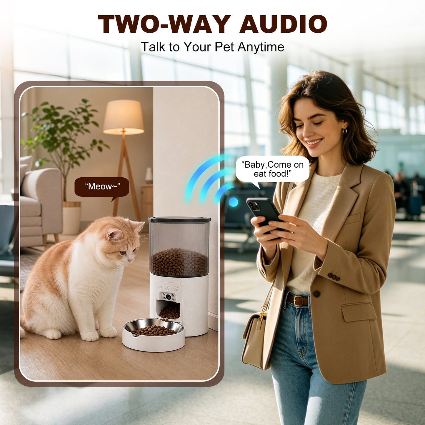 Advwin 4L Automatic Cat Feeder with 1080P HD Camera