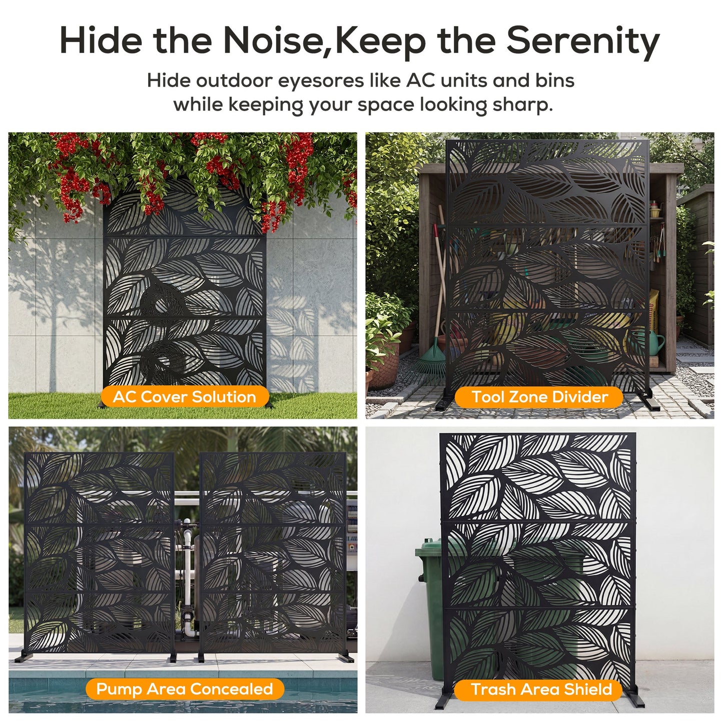 Advwin Leaf Metal Privacy Screen 119x183.5cm