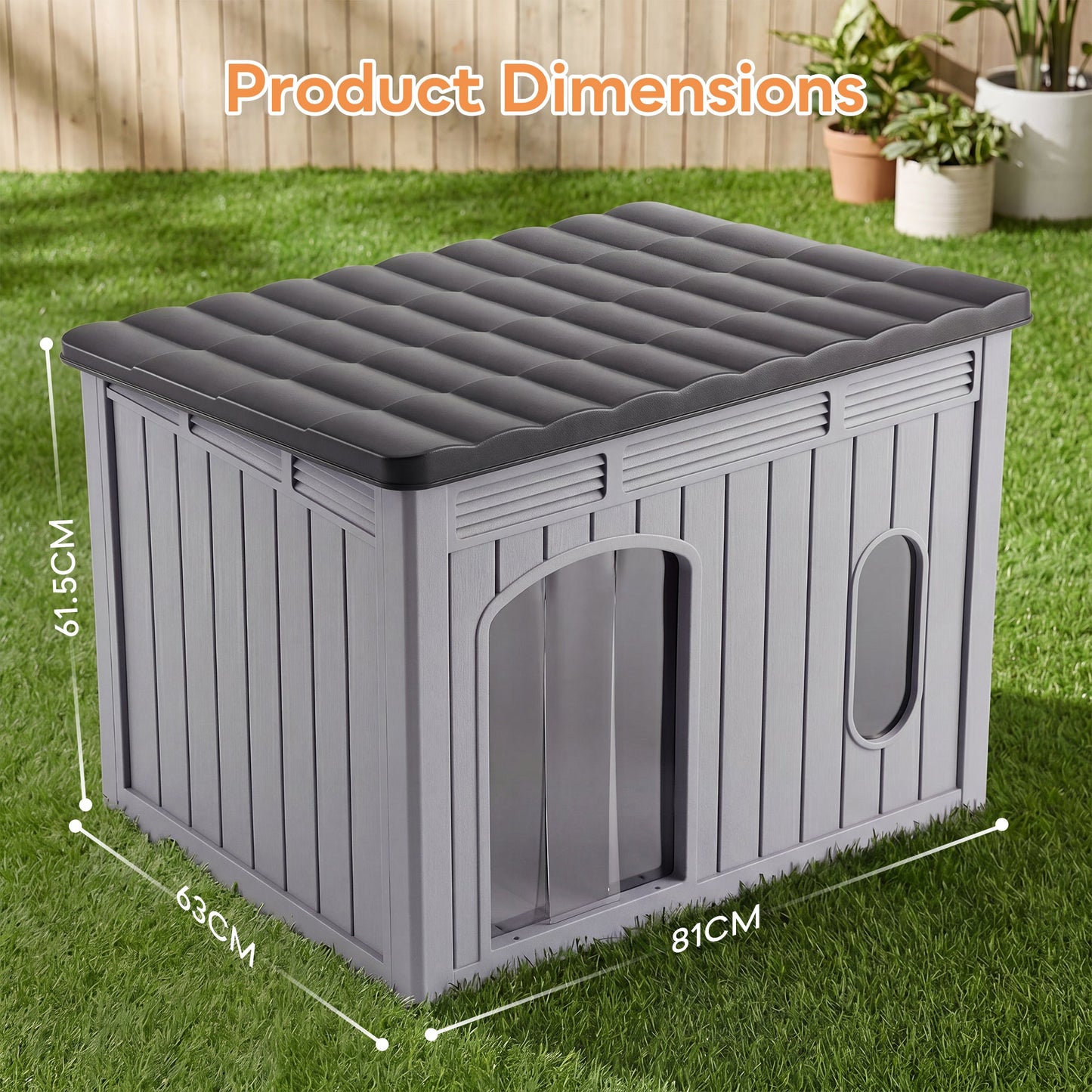 Advwin Weatherproof Plastic Dog House with Openable Roof